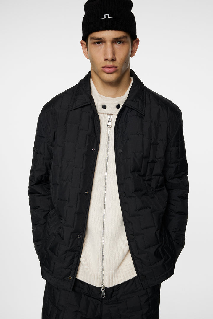 J.Lindeberg Men's Tibor Tech Quilted Overshirt - BLACK