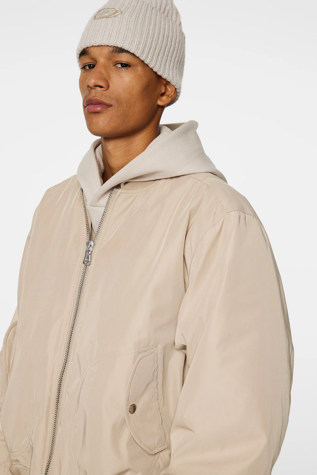 J.Lindeberg Men's Bradley Bomber Jacket - MOONBEAM