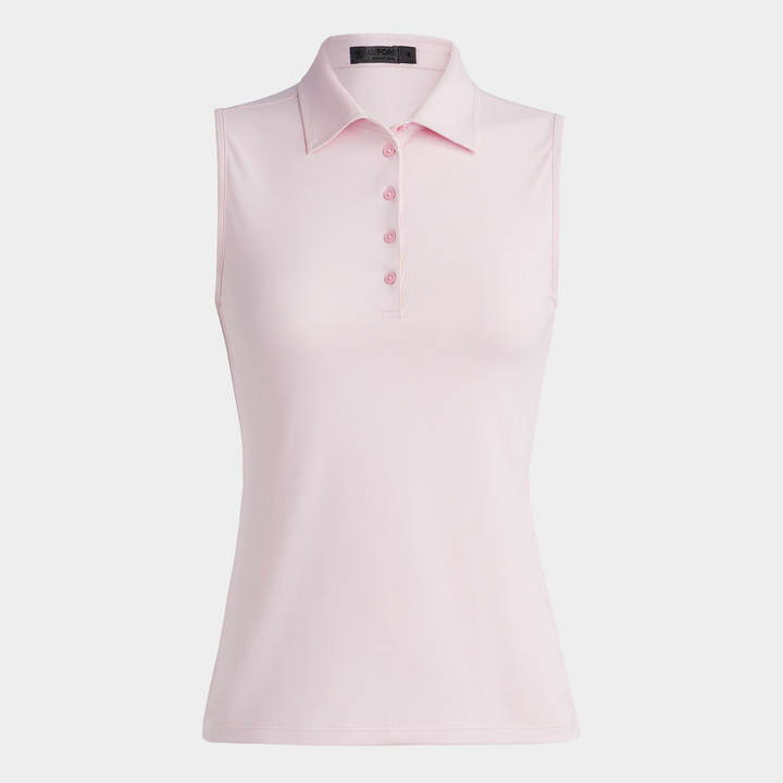 G/FORE WOMEN'S FEATHERWEIGHT SILKY TECH NYLON SLEEVELESS POLO - BLUSH