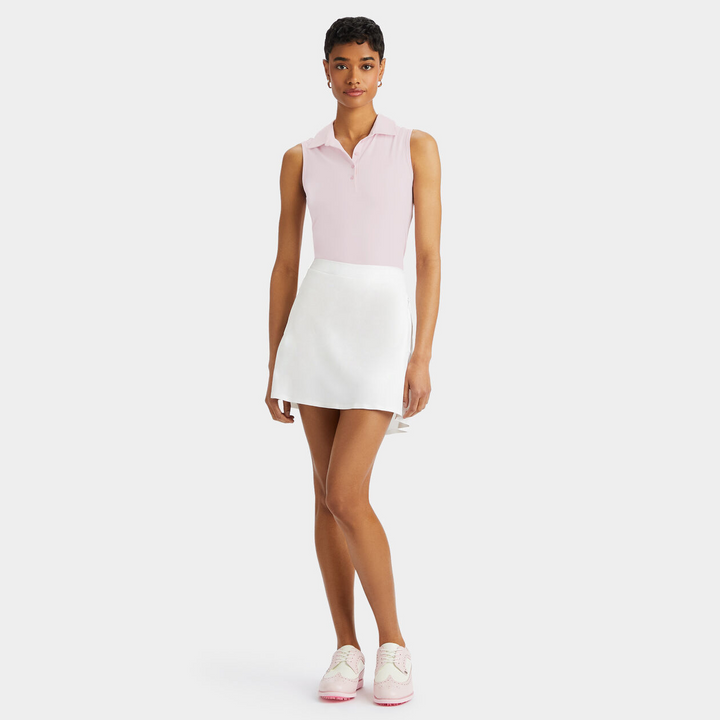 G/FORE WOMEN'S FEATHERWEIGHT SILKY TECH NYLON SLEEVELESS POLO - BLUSH