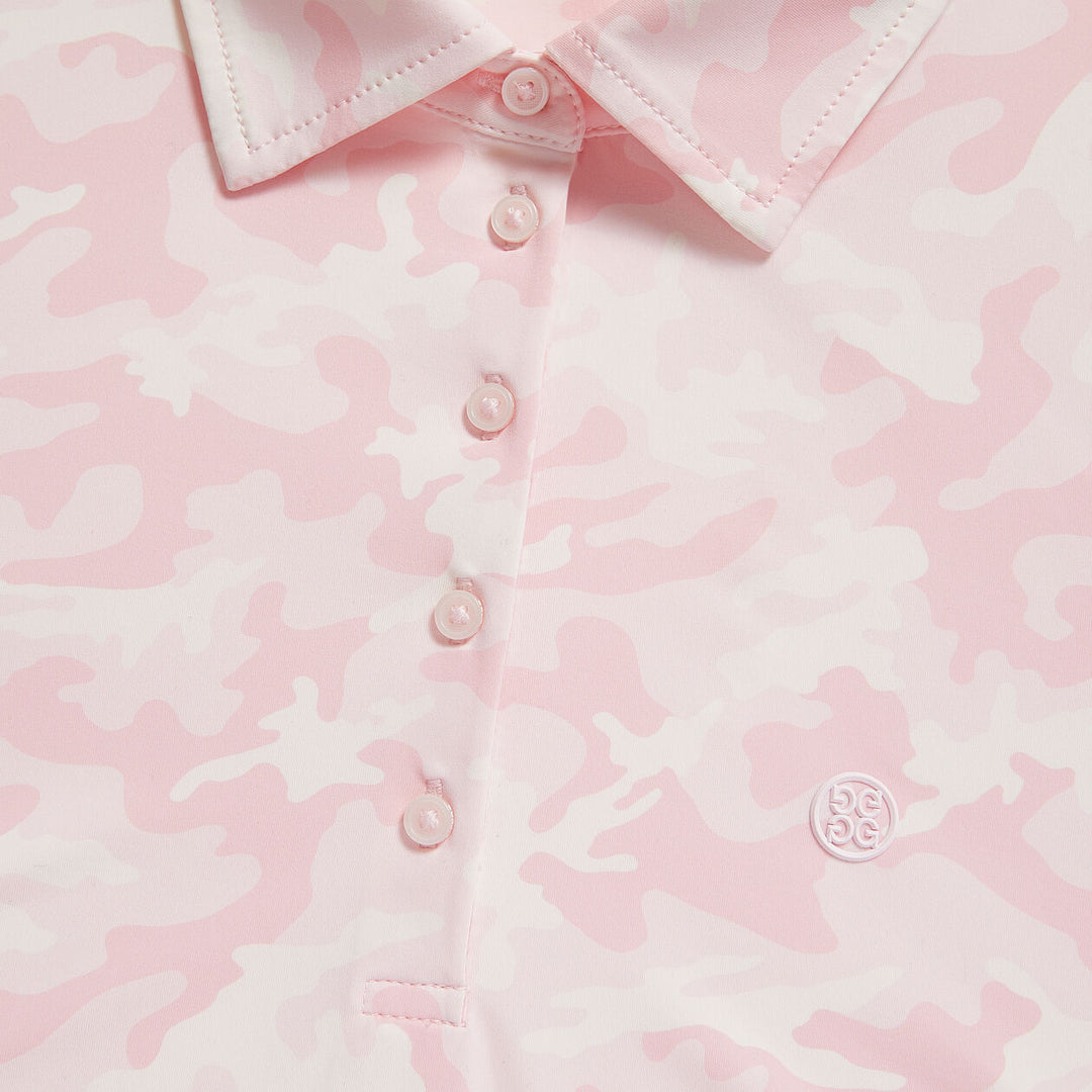 G/Fore Womens Pink Camo Silky Tech Nylon Sleeveless Polo - CAMEO
