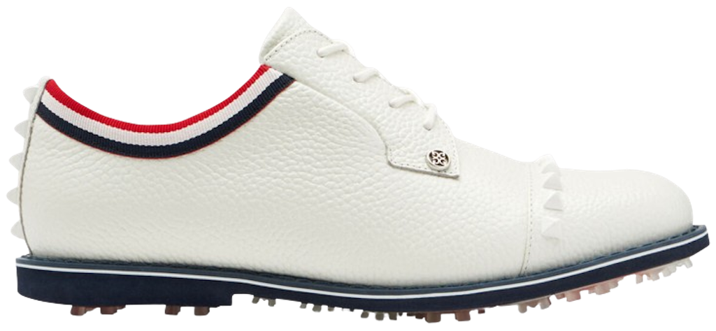 G/FORE WOMEN'S GALLIVANTER GROSGRAIN STUD CAP TOE GOLF SHOE - SNOW