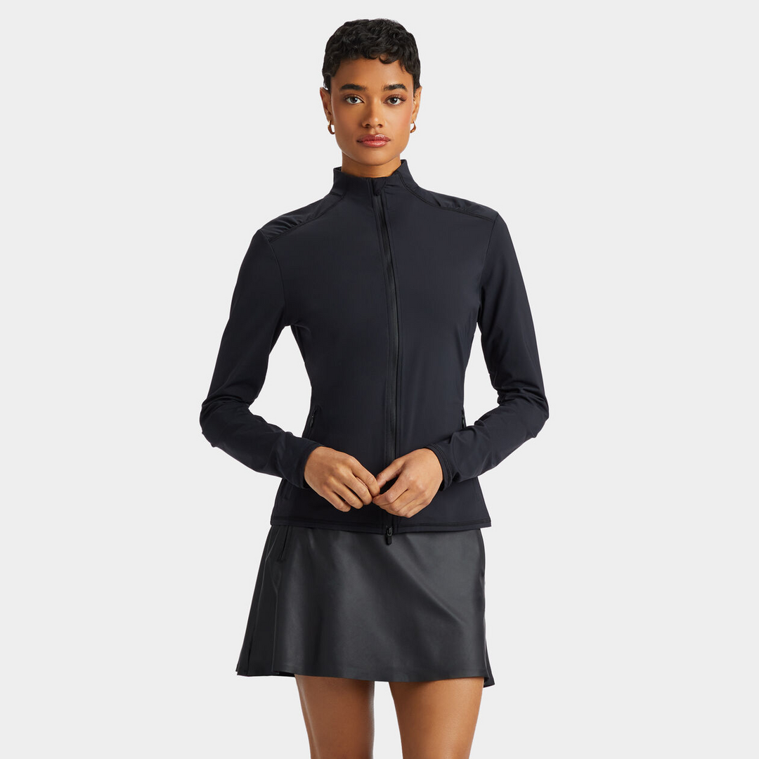 G/FORE WOMEN'S FEATHERWEIGHT FULL ZIP JACKET - ONYX