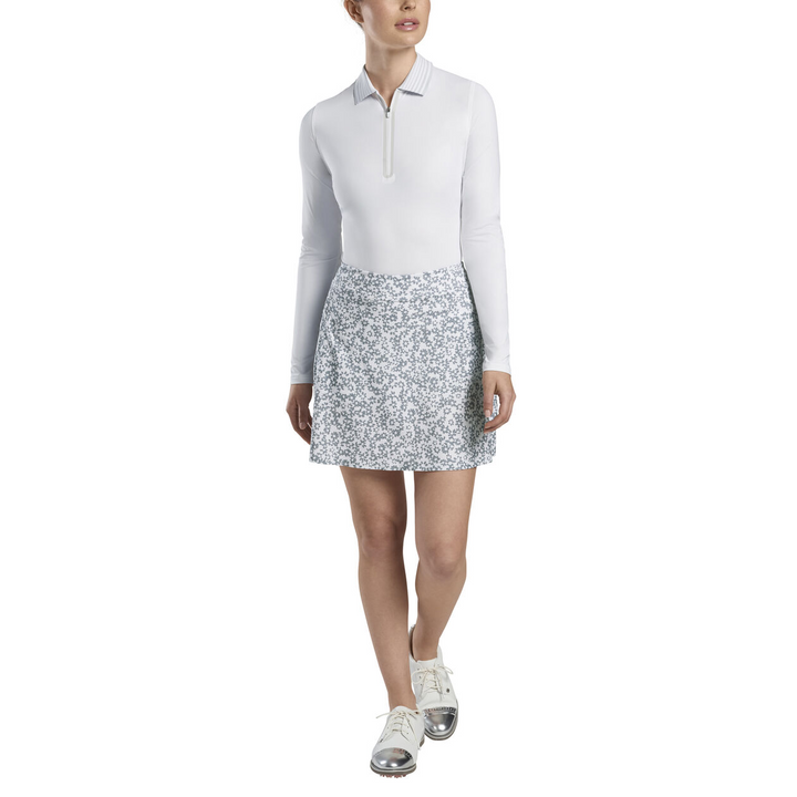 G/FORE WOMEN'S FLORAL PRINT A-LINE SKORT- 15" - SNOW