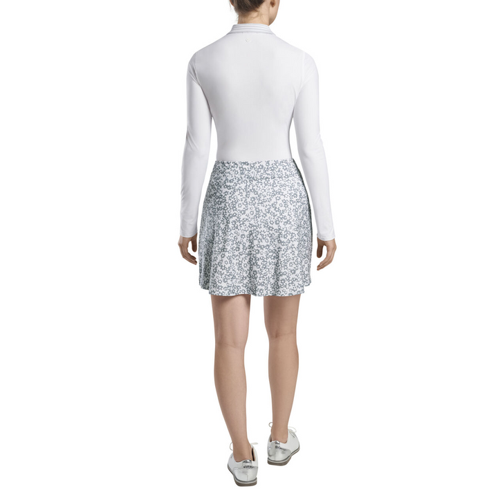 G/FORE WOMEN'S FLORAL PRINT A-LINE SKORT- 15" - SNOW
