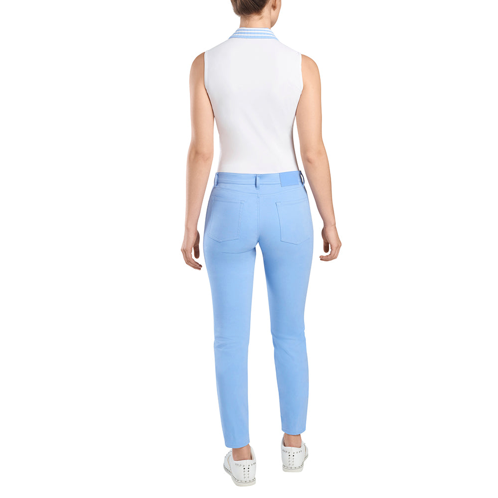 G/FORE WOMEN'S PLEATED COLLAR SILKY TECH NYLON SLEEVELESS POLO - SNOW (Copy)