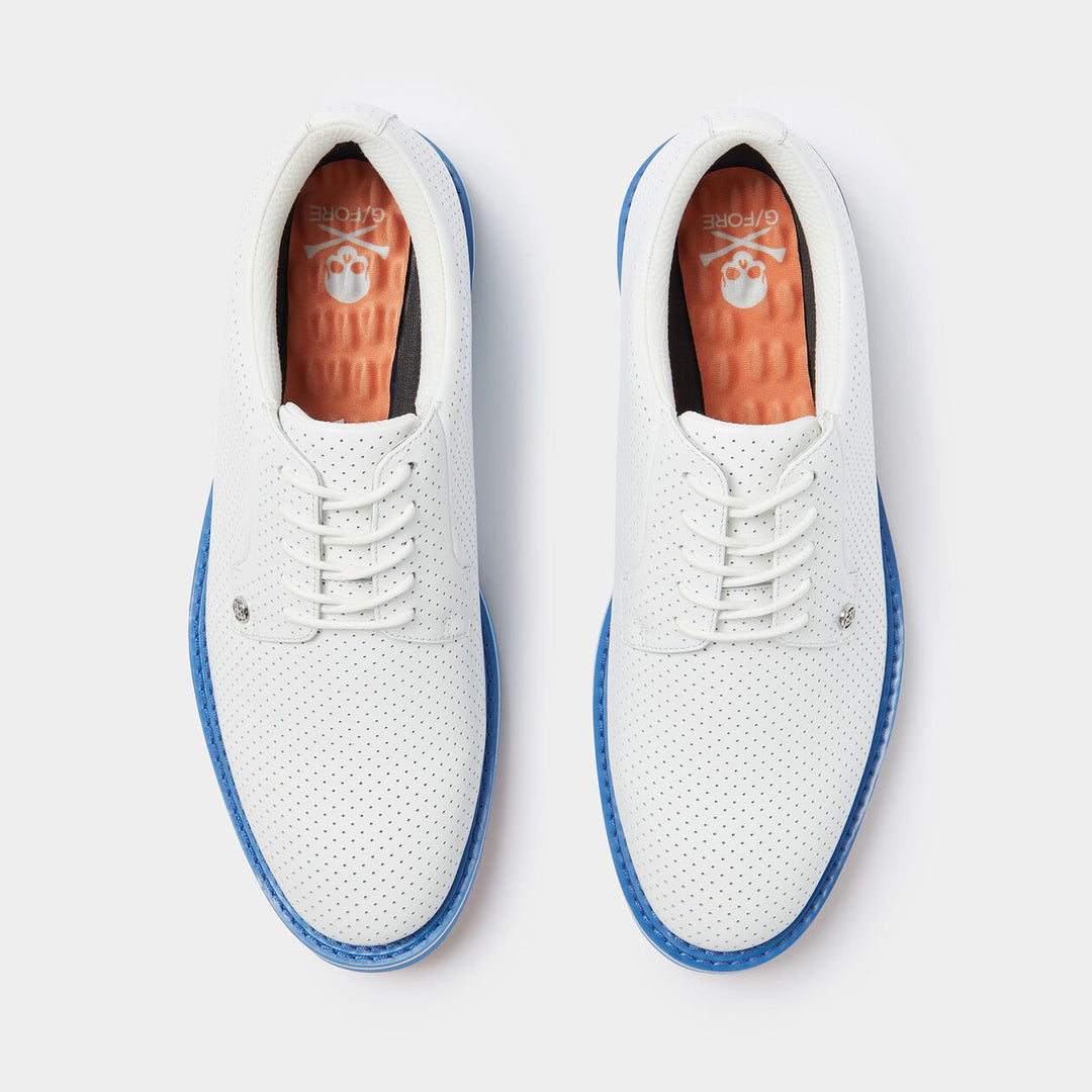 G/Fore MEN'S GALLIVANTER PERFORATED LEATHER GOLF SHOE - CERULEAN - Golf Anything Canada