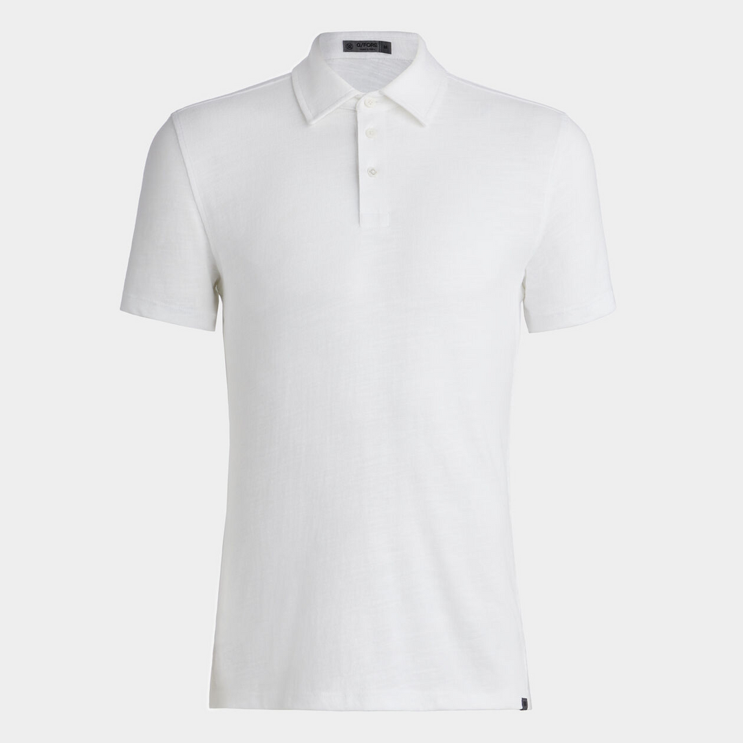 G/FORE MEN'S CLUBHOUSE SLUB COTTON POLO  - SNOW