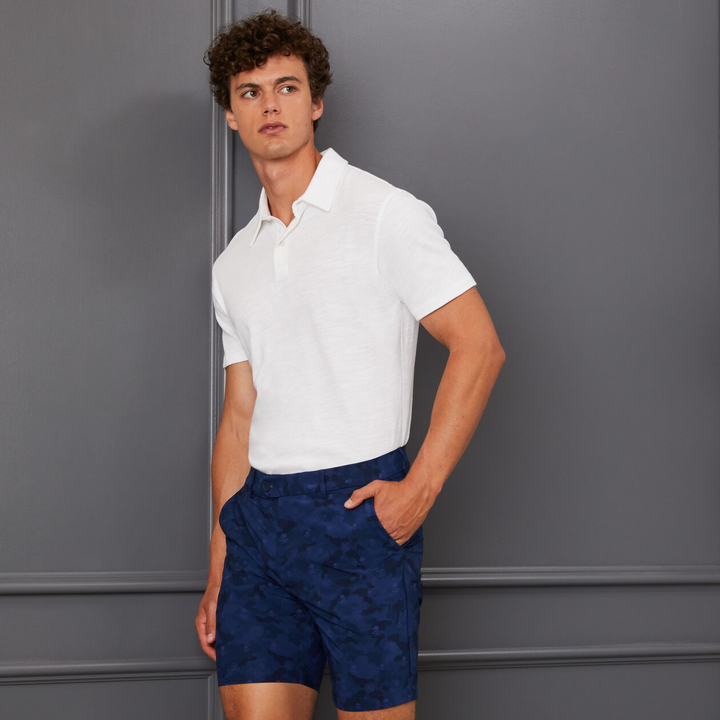G/FORE MEN'S CLUBHOUSE SLUB COTTON POLO  - SNOW