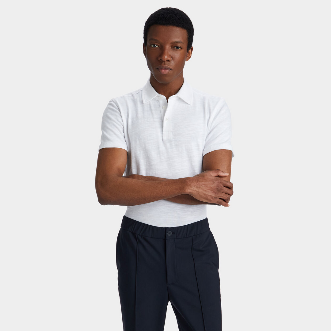 G/FORE MEN'S CLUBHOUSE SLUB COTTON POLO  - SNOW