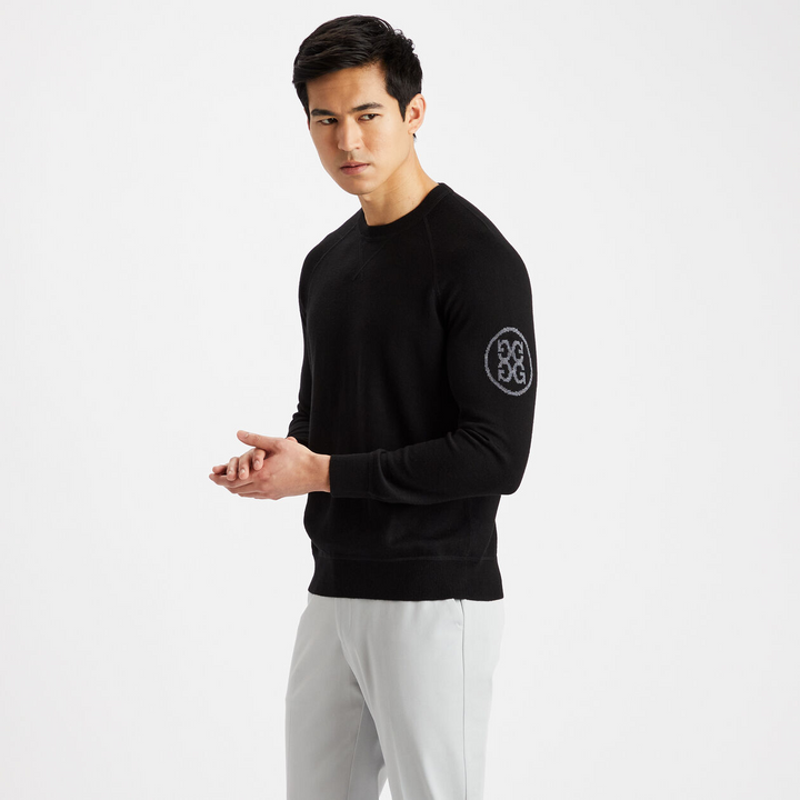 G/FORE MEN'S MERINO WOOL CREWNECK SWEATER - ONYX