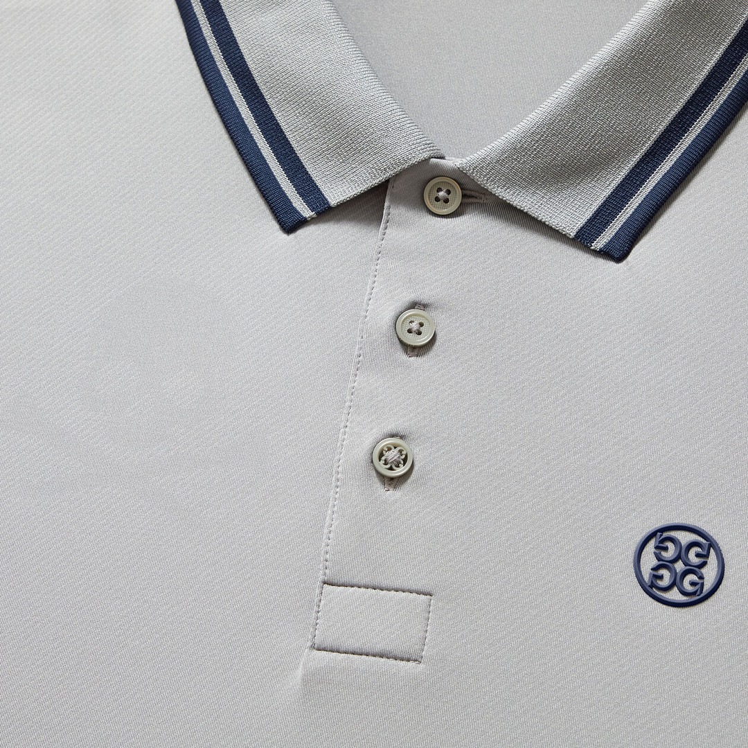G/FORE MEN'S LTD EDITION SKULL & T'S DEBOSSED TECH JERSEY POLO - MONUMENT