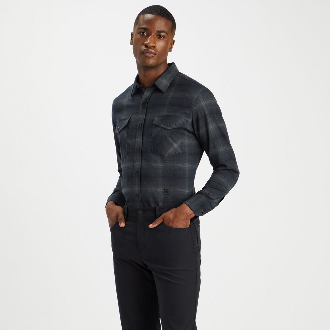 G/FORE MENS WOOLEN OVERSHIRT -ONYX