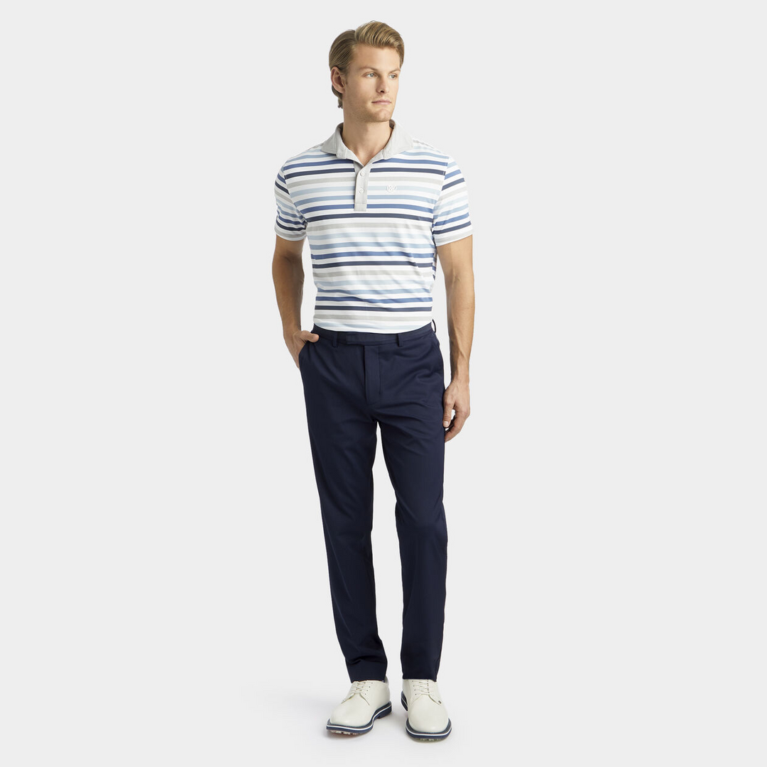 G/FORE MEN'S FAVOURITE STRIPE TECH JERSEY TAILORED FIT POLO - SNOW