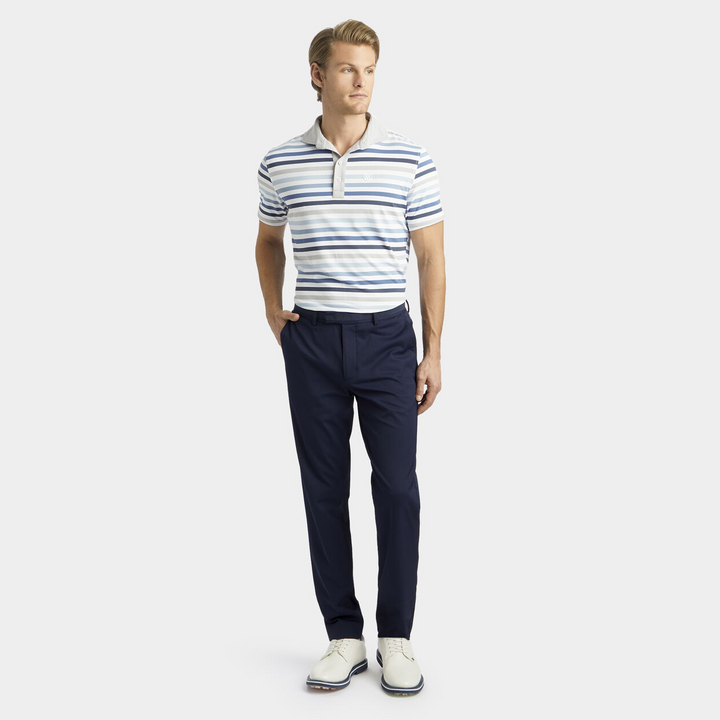 G/FORE MEN'S FAVOURITE STRIPE TECH JERSEY TAILORED FIT POLO - SNOW