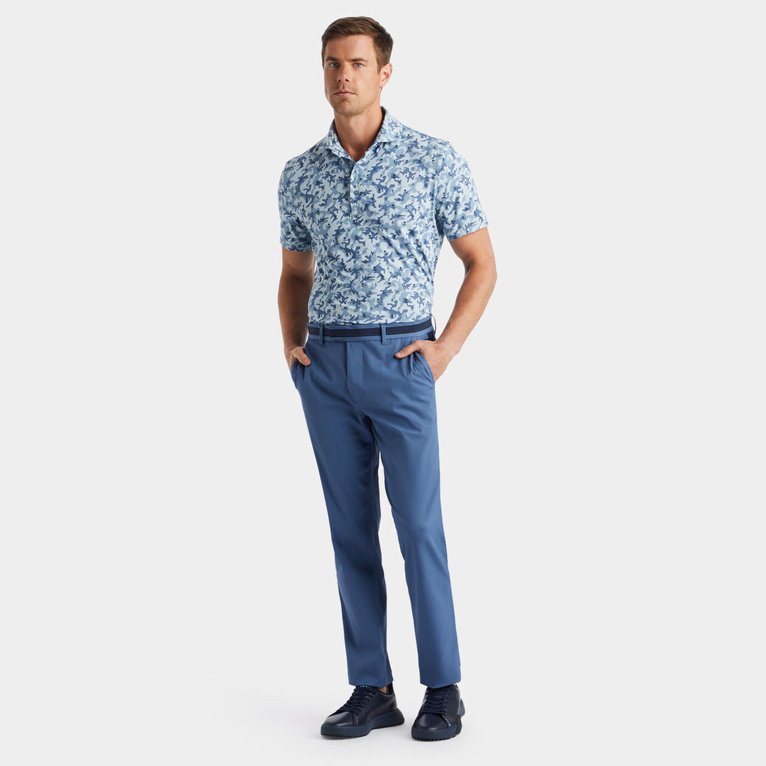 G/Fore Mens Mapped Icon Camo Tech Jersey Modern Spread Collar Polo - FJORD - Golf Anything Canada