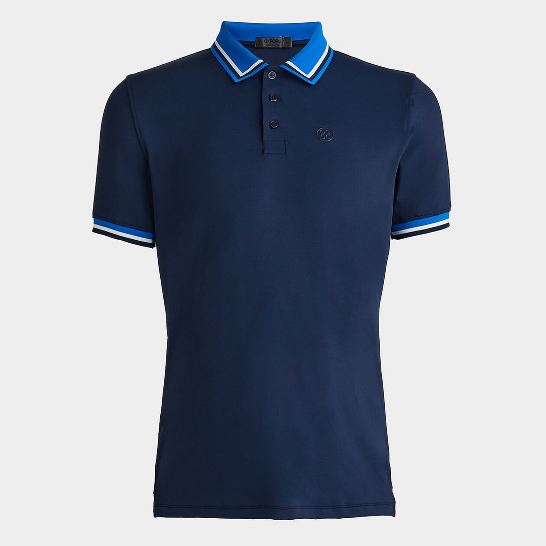 G/FORE MEN'S TUX TECH JERSEY BANDED SLEEVE POLO - TWILIGHT