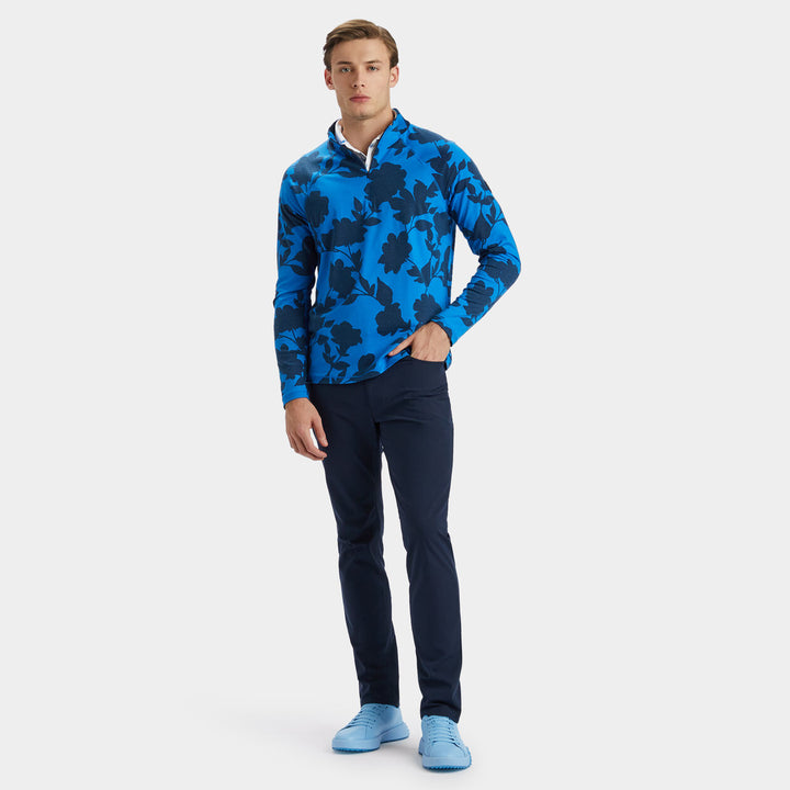 G/Fore Mens Tonal Floral Luxe Quarter Zip Mid Layer - RACER