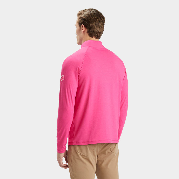 G/Fore Mens Luxe Quarter Zip Mid Layer - DAY GLOW PINK