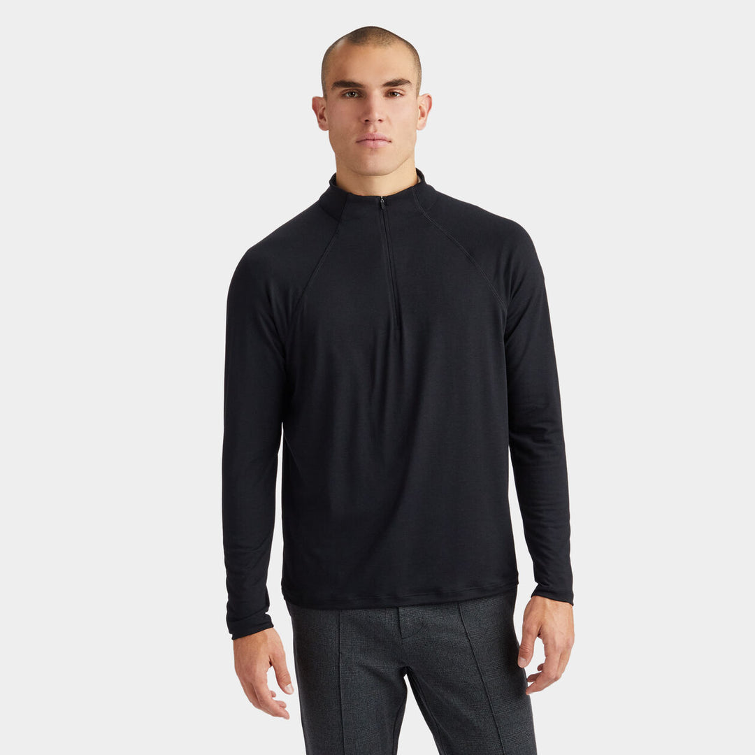 G/FORE MEN'S ICON LUXE QUARTER ZIP MID LAYER  - ONYX