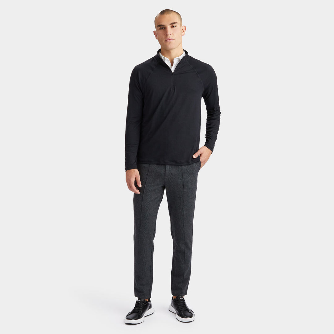 G/FORE MEN'S ICON LUXE QUARTER ZIP MID LAYER  - ONYX