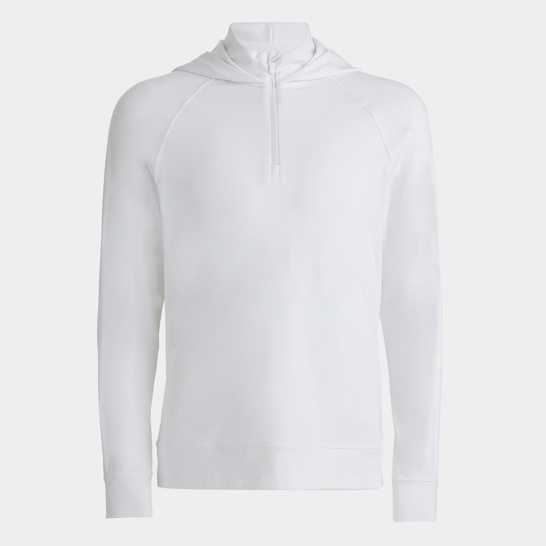 G/FORE MEN'S LUXE QUARTER ZIP MID LAYER HOODIE - SNOW