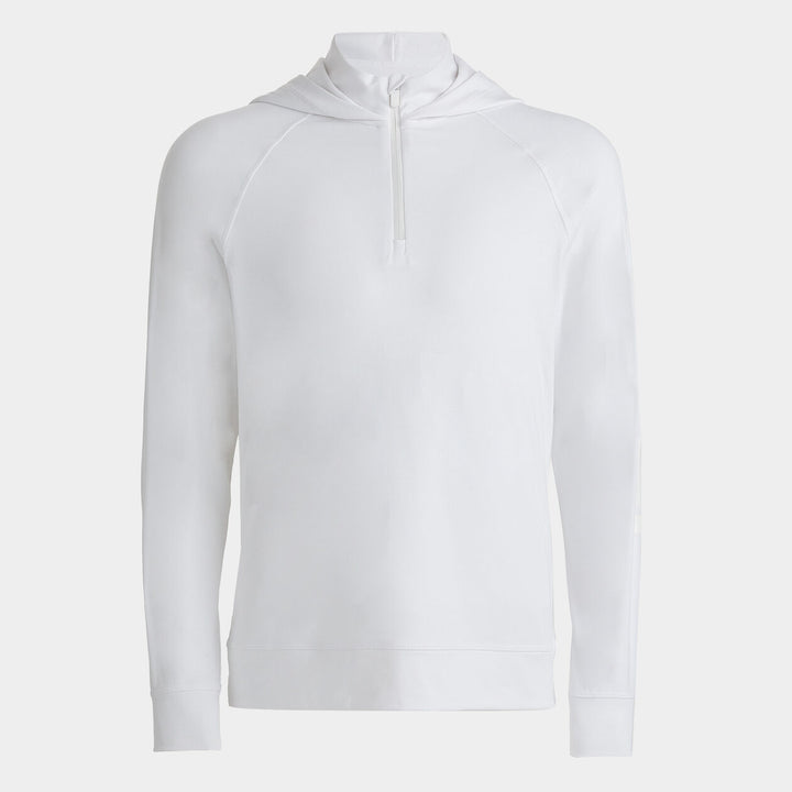 G/FORE MEN'S LUXE QUARTER ZIP MID LAYER HOODIE - SNOW