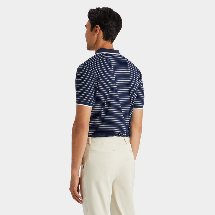 G/FORE MEN'S FINE LINE BANDED SLEEVE TECH PIQUÉ POLO - TWILIGHT
