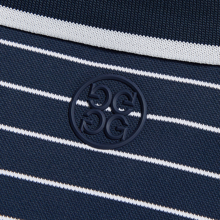 G/FORE MEN'S FINE LINE BANDED SLEEVE TECH PIQUÉ POLO - TWILIGHT