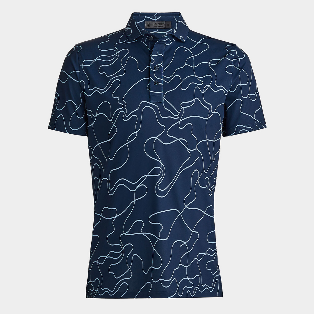 G/FORE MEN'S PENCIL TECH PIQUE MODERN SPREAD COLLAR - INK