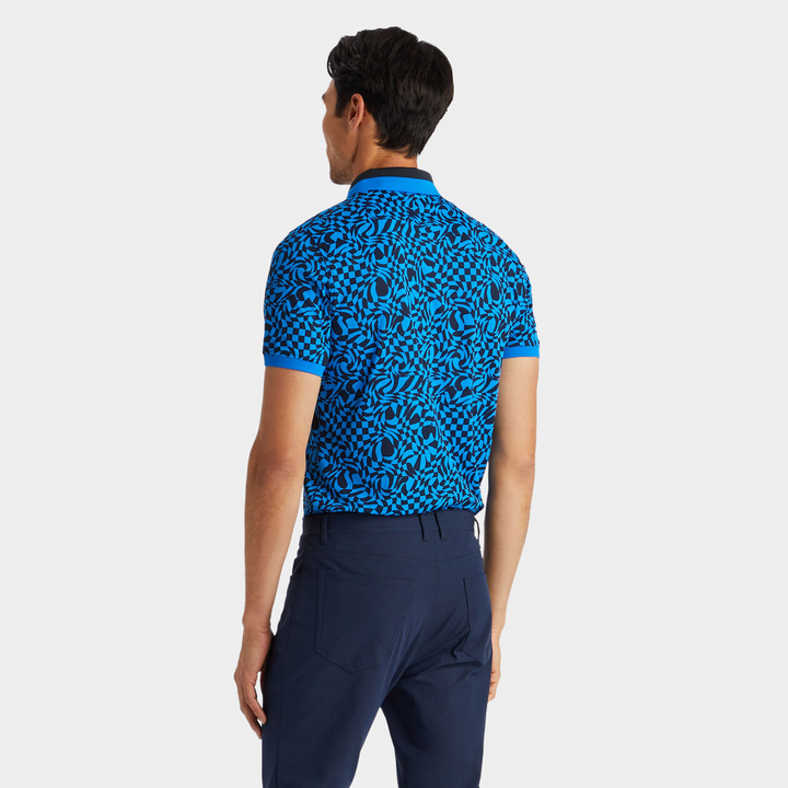 G/FORE MEN'S GEO PRINT BANDED SLEEVE TECH PIQUÉ POLO - RACER