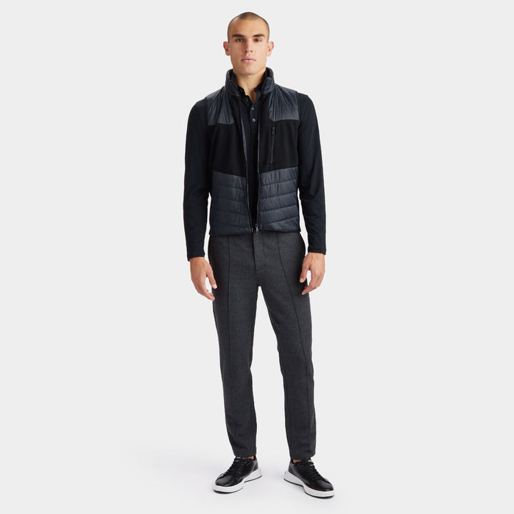 G/FORE MEN'S SKULL & T's MERINO WOOL FULL ZIP VEST - ONYX