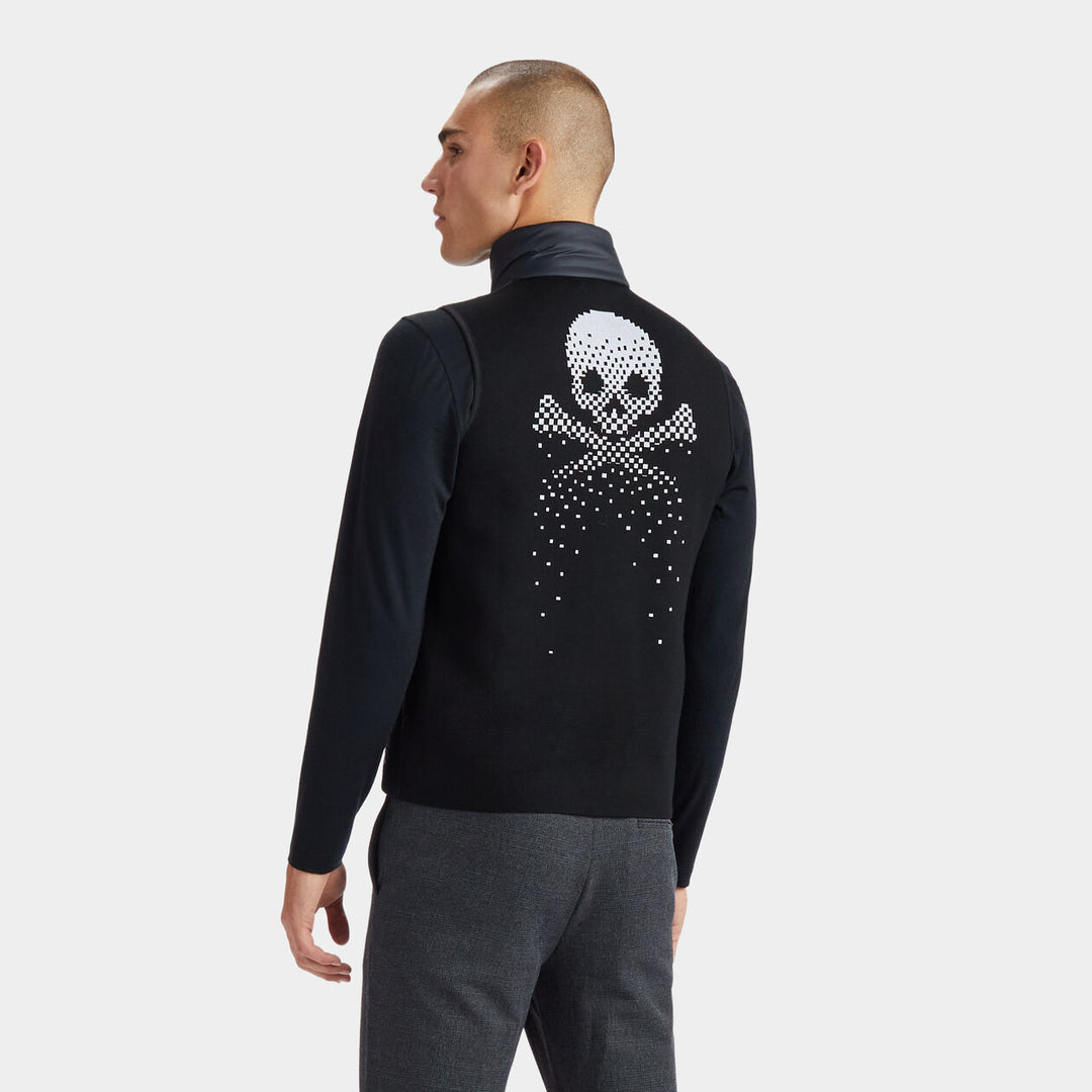 G/FORE MEN'S SKULL & T's MERINO WOOL FULL ZIP VEST - ONYX