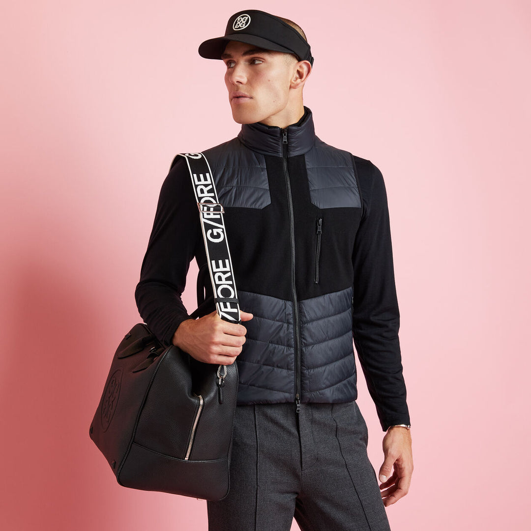 G/FORE MEN'S SKULL & T's MERINO WOOL FULL ZIP VEST - ONYX
