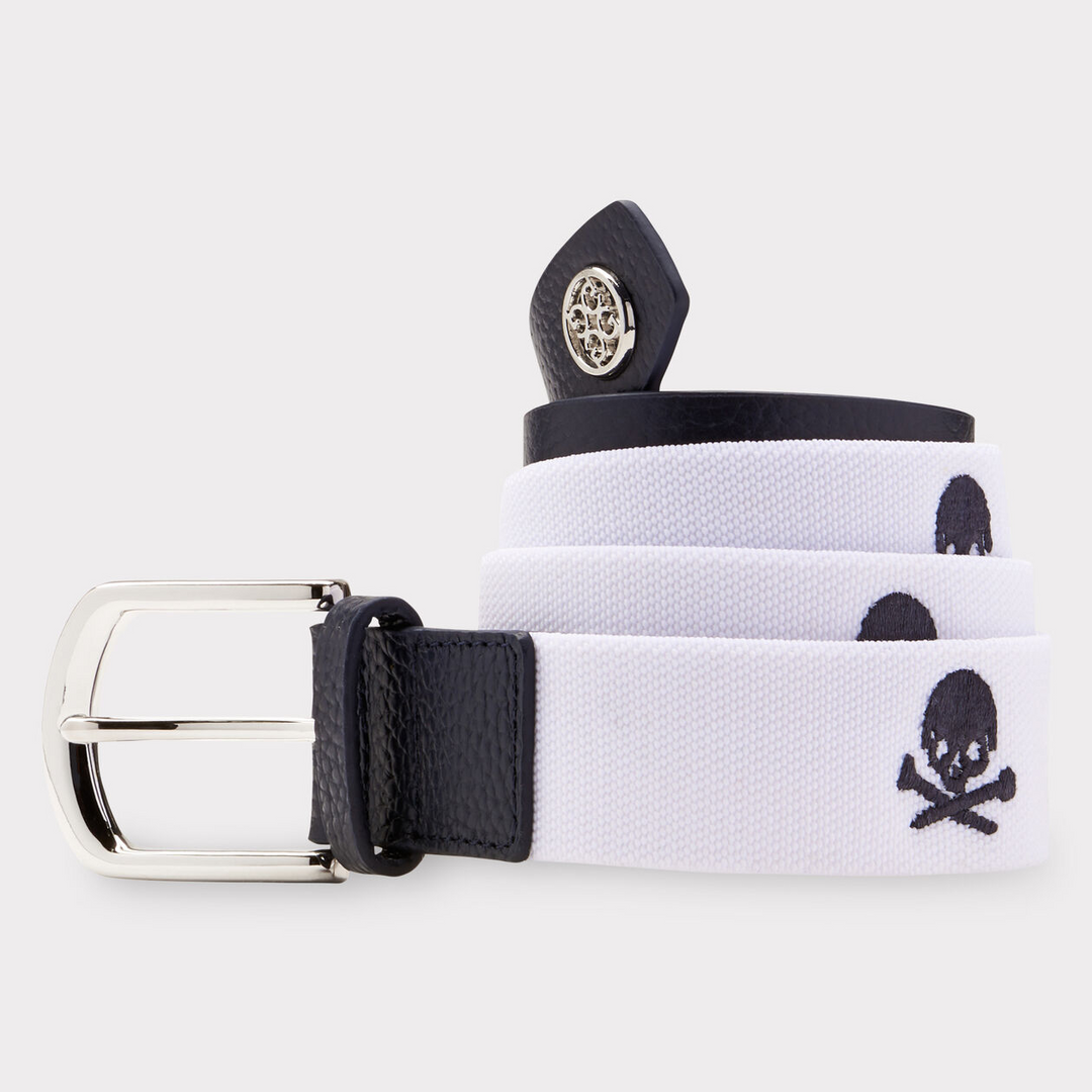 G/FORE MEN'S LTD EDITION KILLER SKULL & T'S BELT - SNOW