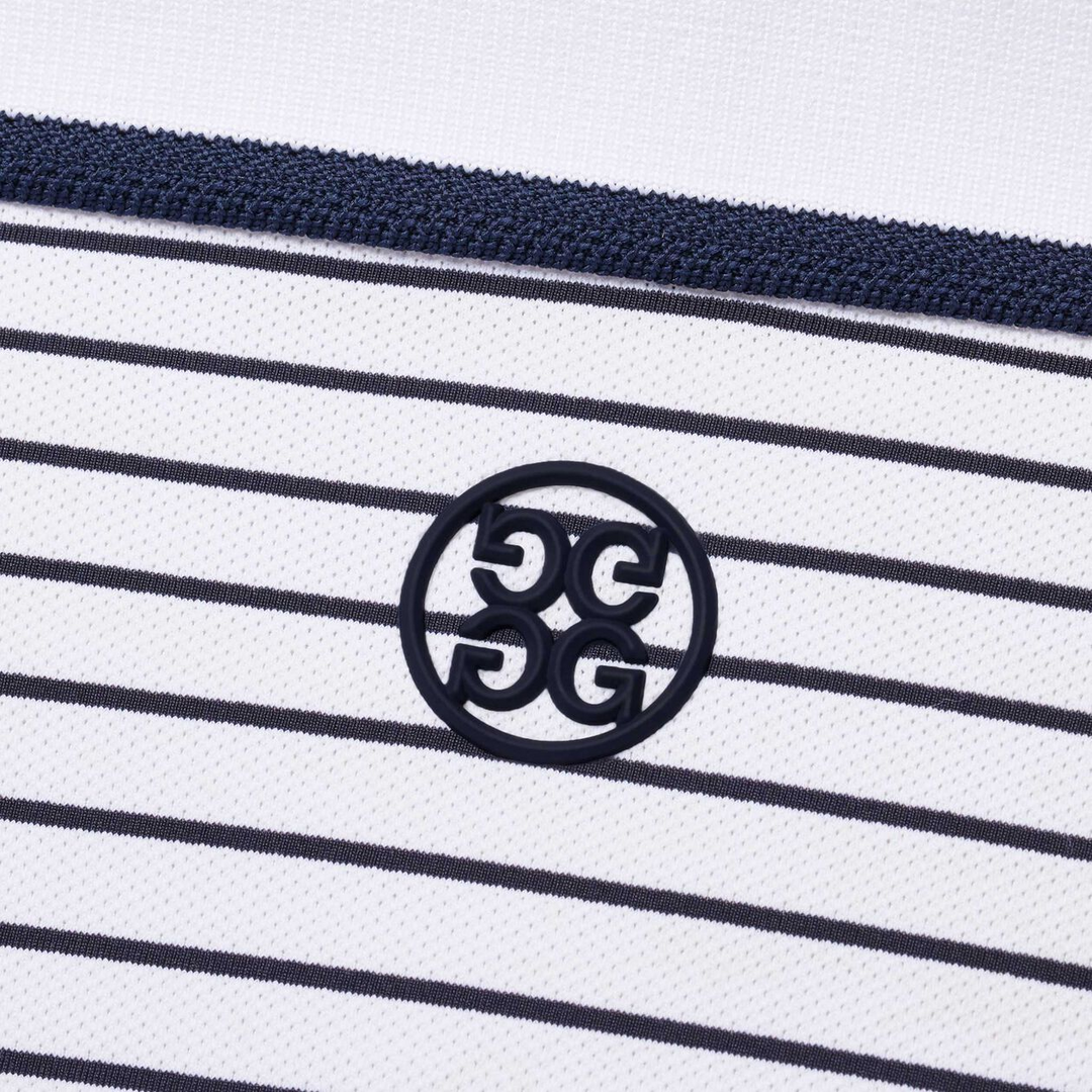 G/FORE MEN'S PIQUE STRIPE POLO - SNOW