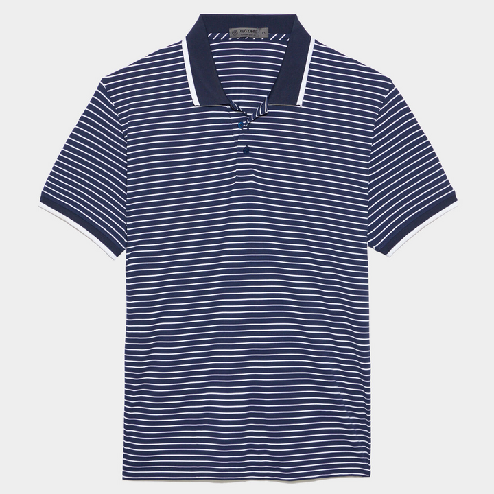 G/FORE MEN'S PIQUE STRIPE POLO - TWILIGHT