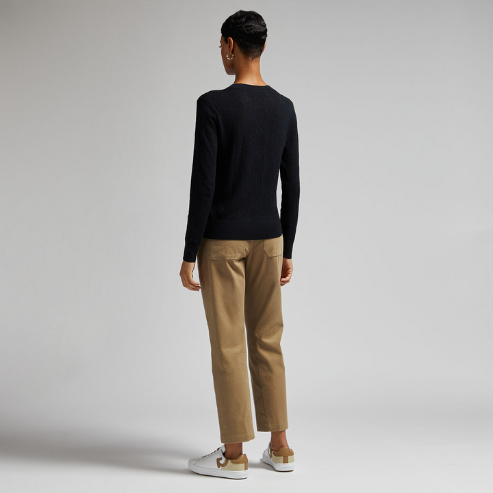 G/FORE WOMEN'S COTTON TWILL HIGH RISE STRAIGHT TAPERED LEG TROUSER - DUNE