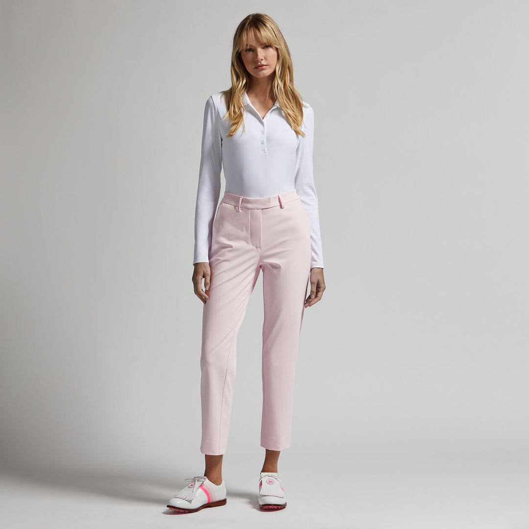 G/FORE WOMEN'S STRETCH PERFORMANCE TWILL MID RISE STRAIGHT LEG TROUSER - BLUSH