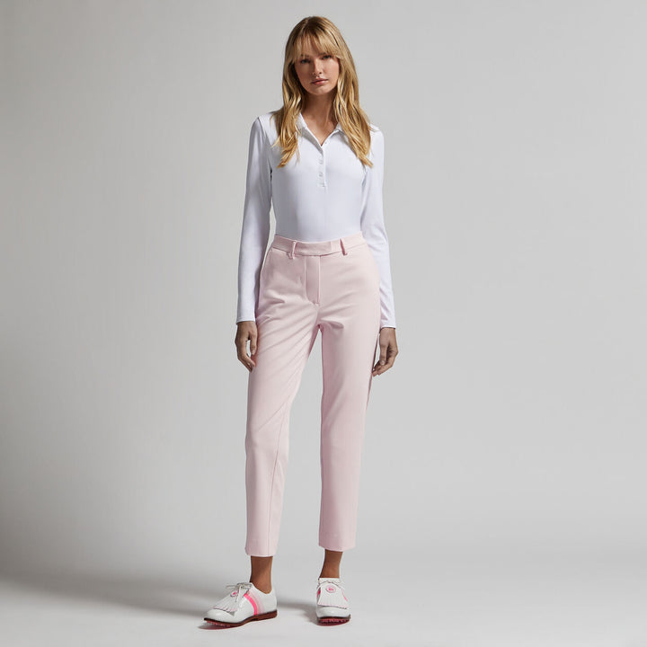 G/FORE WOMEN'S STRETCH PERFORMANCE TWILL MID RISE STRAIGHT LEG TROUSER - BLUSH