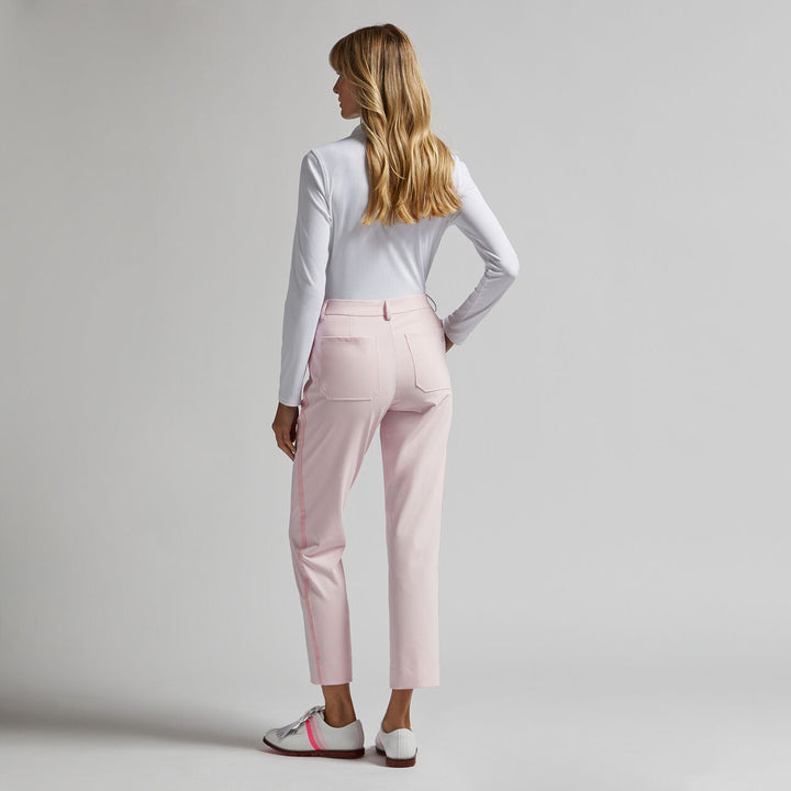 G/FORE WOMEN'S STRETCH PERFORMANCE TWILL MID RISE STRAIGHT LEG TROUSER - BLUSH