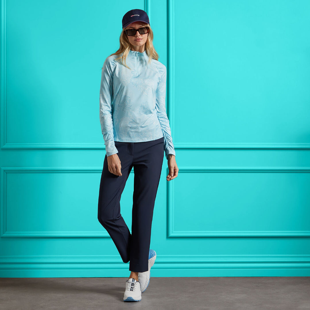 G/FORE WOMEN'S STRETCH PERFORMANCE TWILL MID RISE STRAIGHT LEG TROUSER - TWILIGHT