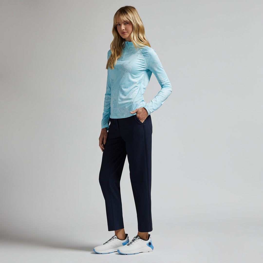 G/FORE WOMEN'S STRETCH PERFORMANCE TWILL MID RISE STRAIGHT LEG TROUSER - TWILIGHT