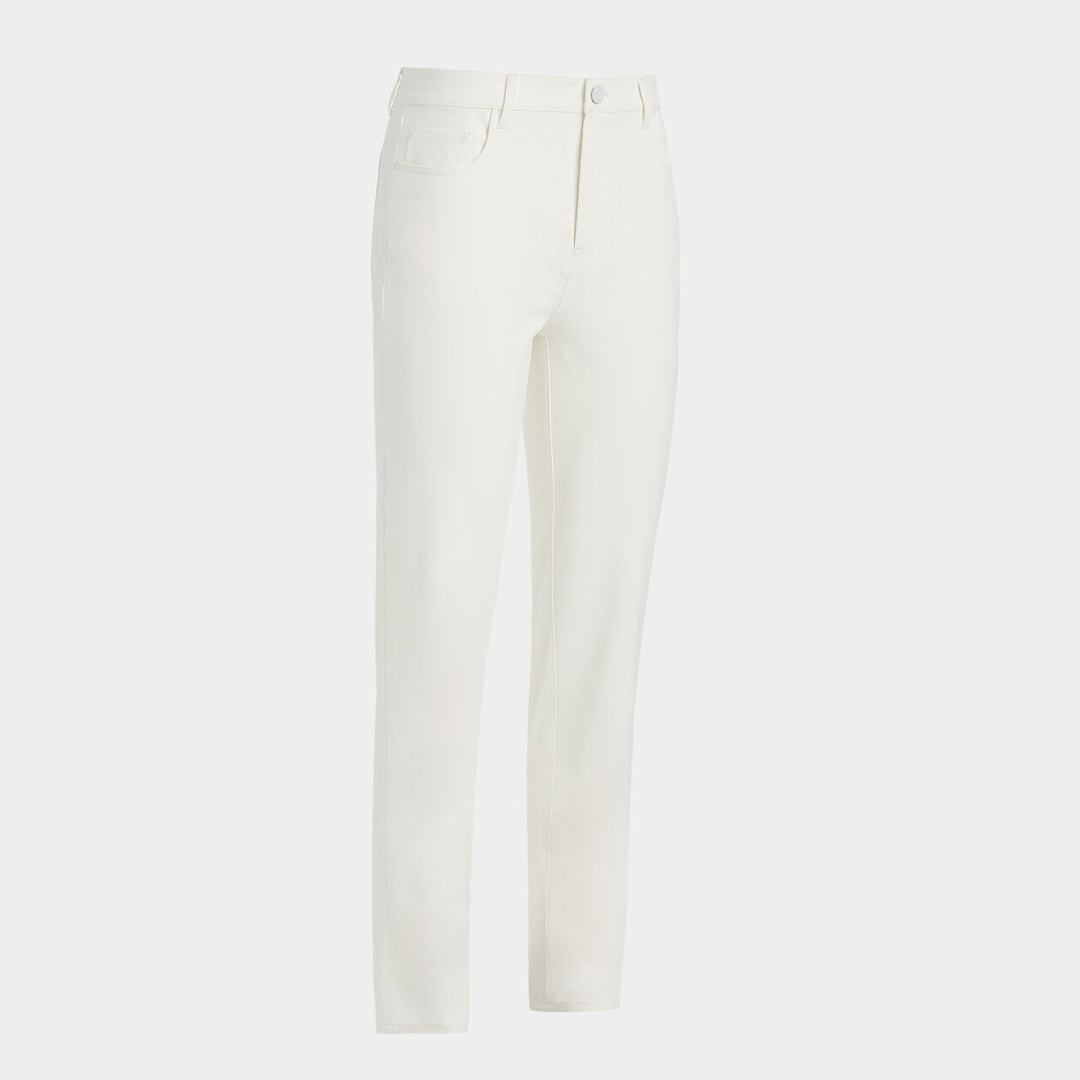 G/FORE WOMEN'S TOUR 5 POCKET WARP KNIT PANT - CHALK WHITE
