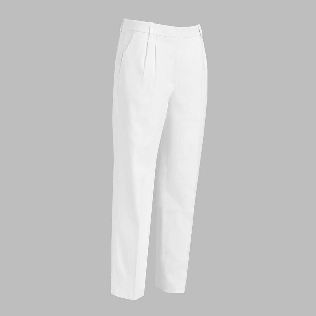 G/FORE WOMEN'S LTD RELEASE LINEN CROPPED PLEATED TROUSER - SNOW