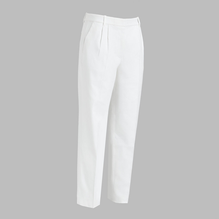 G/FORE WOMEN'S LTD RELEASE LINEN CROPPED PLEATED TROUSER - SNOW