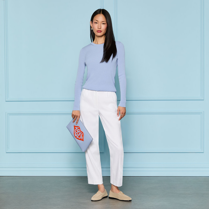 G/FORE WOMEN'S LTD RELEASE LINEN CROPPED PLEATED TROUSER - SNOW