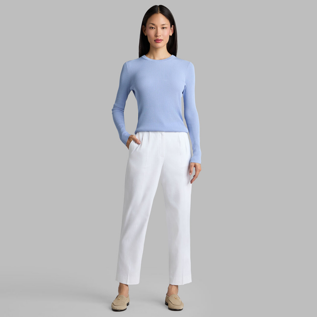 G/FORE WOMEN'S LTD RELEASE LINEN CROPPED PLEATED TROUSER - SNOW