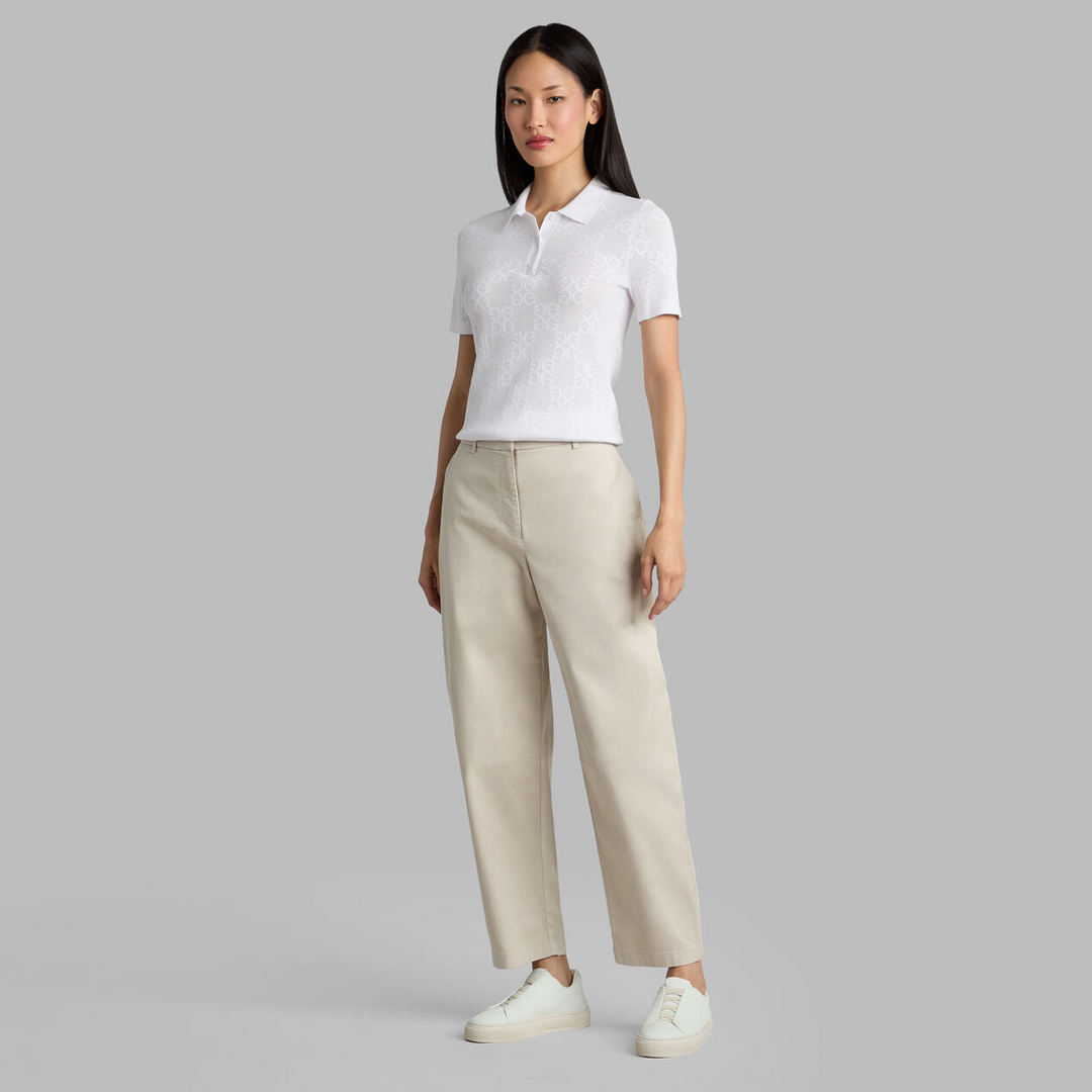 G/FORE WOMEN'S LTD RELEASE STRETCH COTTON GABARDINE BARREL LEG TROUSER - PUMICE