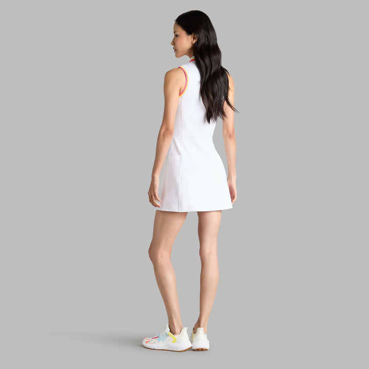 G/FORE WOMEN'S KNOCKOUT A-LINE POLO DRESS - SNOW